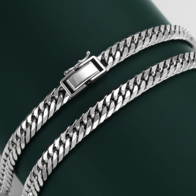 Pt850 プラチナ850 喜平ネックレス 6面ダブル 100g 60cm