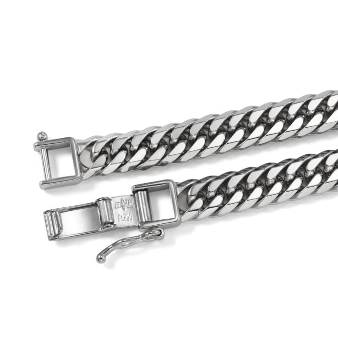 Pt850 プラチナ850 喜平ネックレス 6面ダブル 100g 60cm