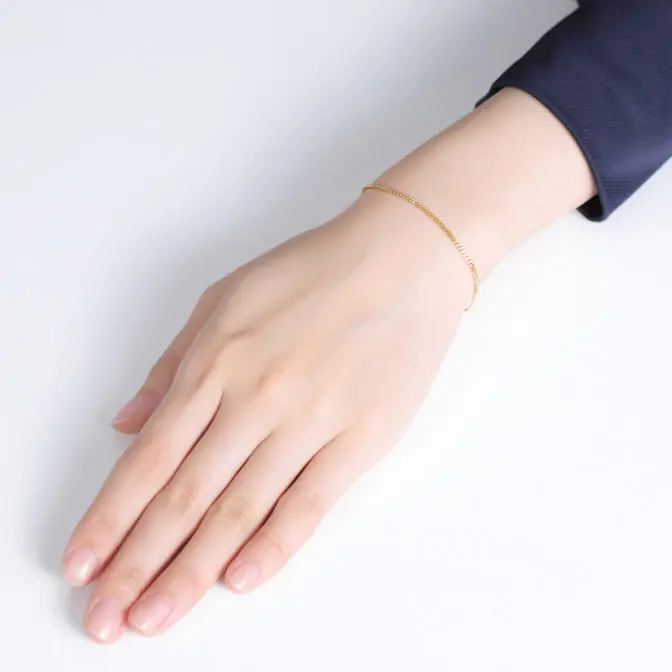 K18 18金 喜平ブレスレット 2面シングル 1.6mm幅