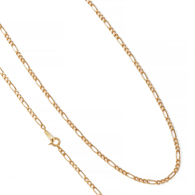 K18 18金 中空 フィガロチェーンネックレス 2.3mm幅