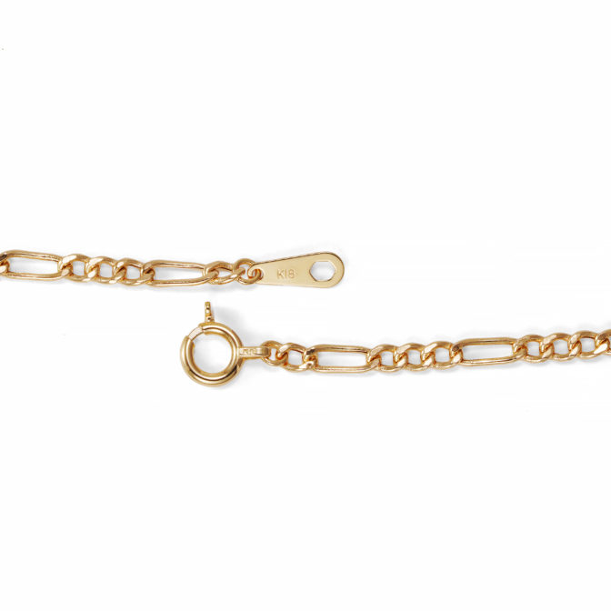 K18 18金 中空 フィガロチェーンネックレス 2.3mm幅