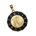 K24 純金 コインペンダント クレオパトラ 1/25oz 時計ブラック