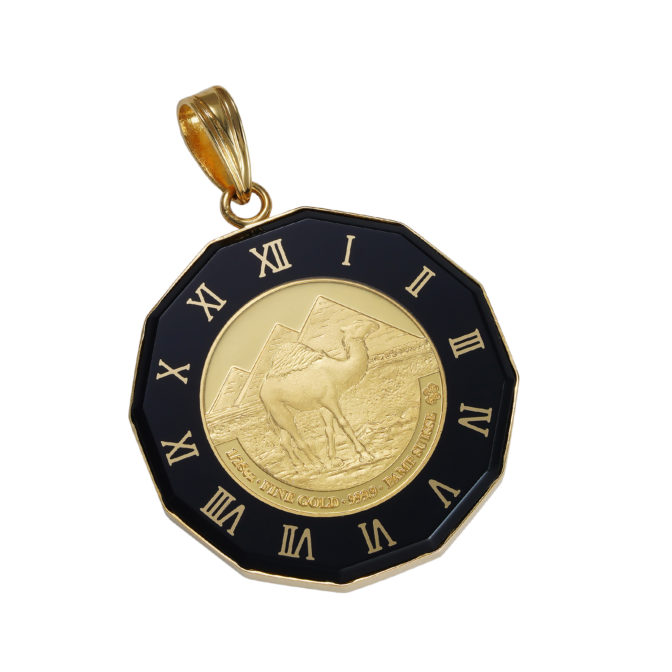 K24 純金 コインペンダント クレオパトラ 1/25oz 時計ブラック