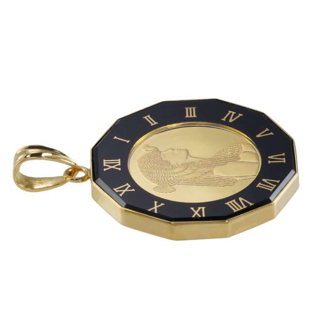 K24 純金 コインペンダント クレオパトラ 1/25oz 時計ブラック