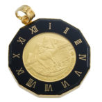 K24 純金 コインペンダント クレオパトラ 1/25oz 時計ブラック