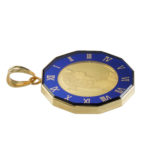 K24 純金 コインペンダント クレオパトラ 1/25oz 時計ブルー