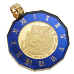 K24 純金 コインペンダント クレオパトラ 1/25oz 時計ブルー