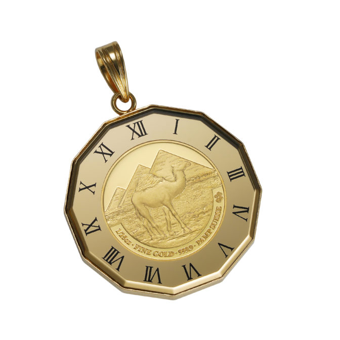 K24 純金 コインペンダント クレオパトラ 1/25oz 時計ゴールド