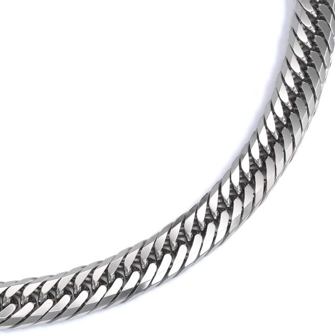 Pt850 プラチナ850 喜平ネックレス 8面トリプル フラットカット 100g 50cm 7.6mm幅 中折れ ダブルストッパー