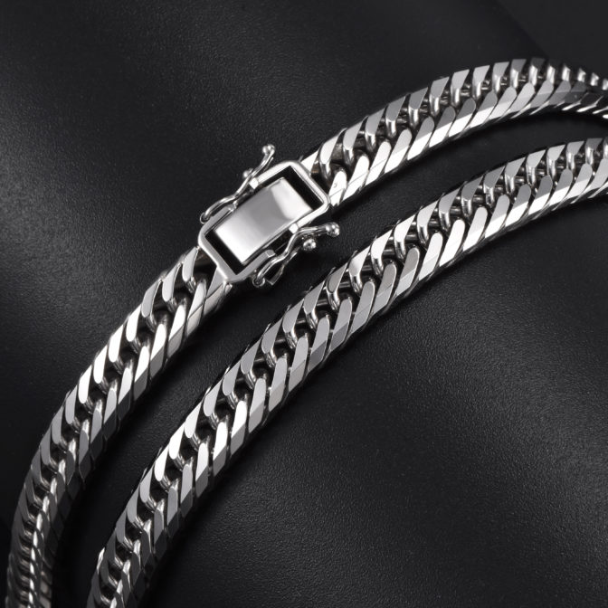 Pt850 プラチナ850 喜平ネックレス 8面トリプルフラットカット 100g 50cm