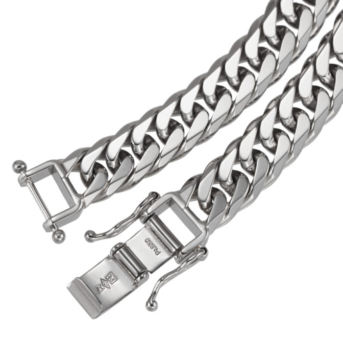 Pt850 プラチナ850 喜平ネックレス 6面ダブル 150g 60cm