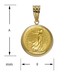 K24 純金 コインペンダント ブリタニア 1/10oz