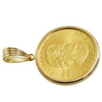 K24 純金 コインペンダント メイプルリーフ 1/4oz シンプルフレーム