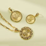 K24 純金 コインペンダント メイプルリーフ 1/4oz シンプルフレーム