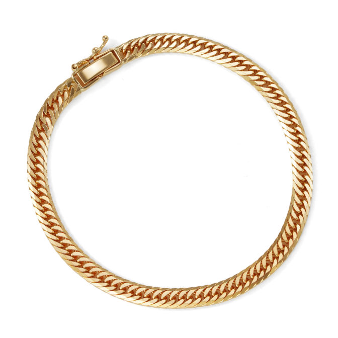 K18 18金 喜平ブレスレット 8面トリプル フラットカット 10g 18cm 4.4mm幅 中折れ