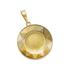 K24 純金 コインペンダント テディベア 1/30oz カットガラス ブルー ゴールド