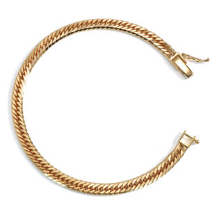 K18 18金 喜平ブレスレット 8面トリプル フラットカット 10g 20cm 4.3mm幅 中折れ