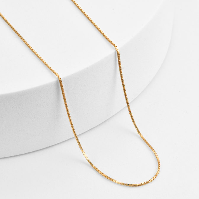 K18 18金 ベネチアン チェーンネックレス 8面カット 1.0mm幅