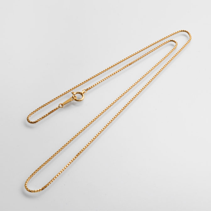 K18 18金 ベネチアン チェーンネックレス 8面カット 1.0mm幅