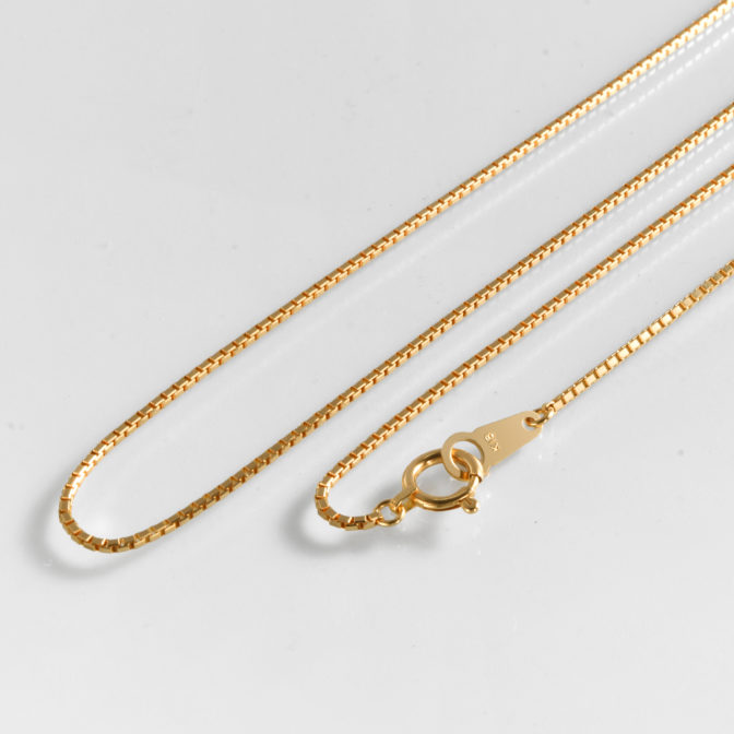 K18 18金 ベネチアン チェーンネックレス 8面カット 1.0mm幅