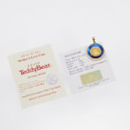 K24 純金 コインペンダント テディベア 1/30oz カットガラス ブルー ゴールド