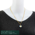 K24 純金 コインペンダント テディベア 1/30oz カットガラス ブルー ゴールド