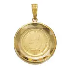 K24 純金 コインペンダント テディベア 1/20oz カットガラス ゴールド