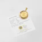 K24 純金 コインペンダント テディベア 1/20oz カットガラス ゴールド