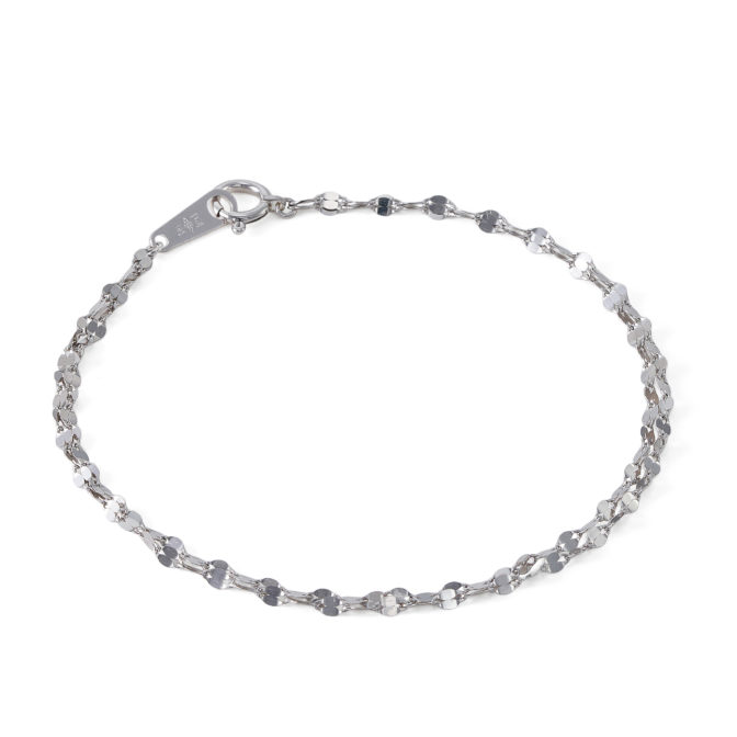 Pt999 純プラチナ 2連ブレスレット ペタルチェーン