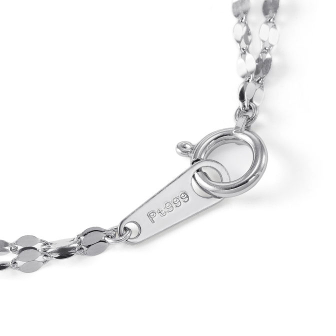 Pt999 純プラチナ 2連ブレスレット ペタルチェーン