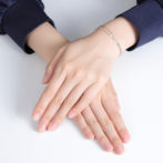 Pt999 純プラチナ 2連ブレスレット ペタルチェーン