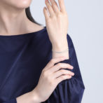 Pt999 純プラチナ 2連ブレスレット ペタルチェーン