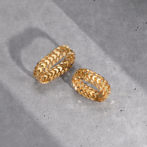 K18 18金 ハートビスマルクリング 6.5mm幅