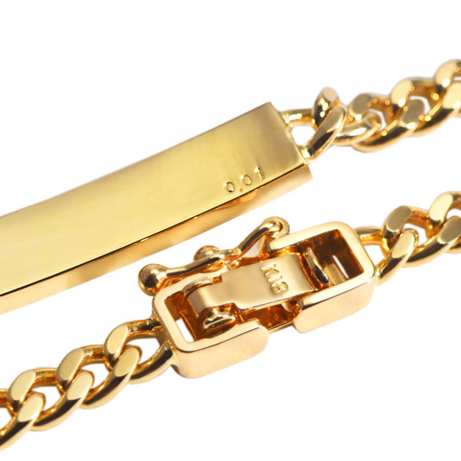 K18 プレート 喜平ブレスレット 2面シングル 20cm 中折れ