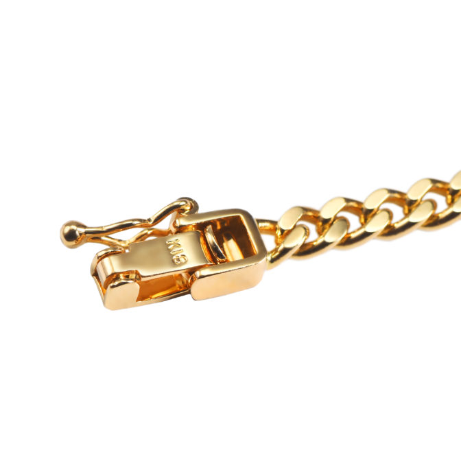 K18 プレート 喜平ブレスレット 2面シングル 20cm 中折れ