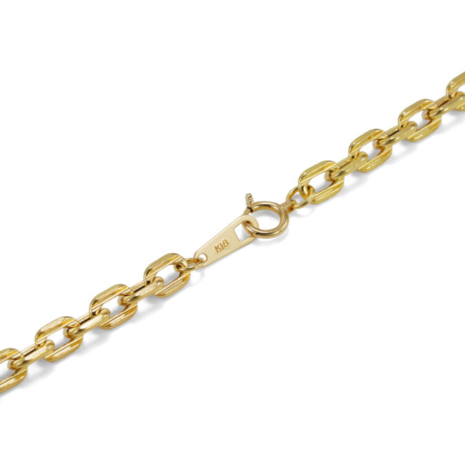 K18 18金 アズキチェーンネックレス ラインカット 4.6mm幅