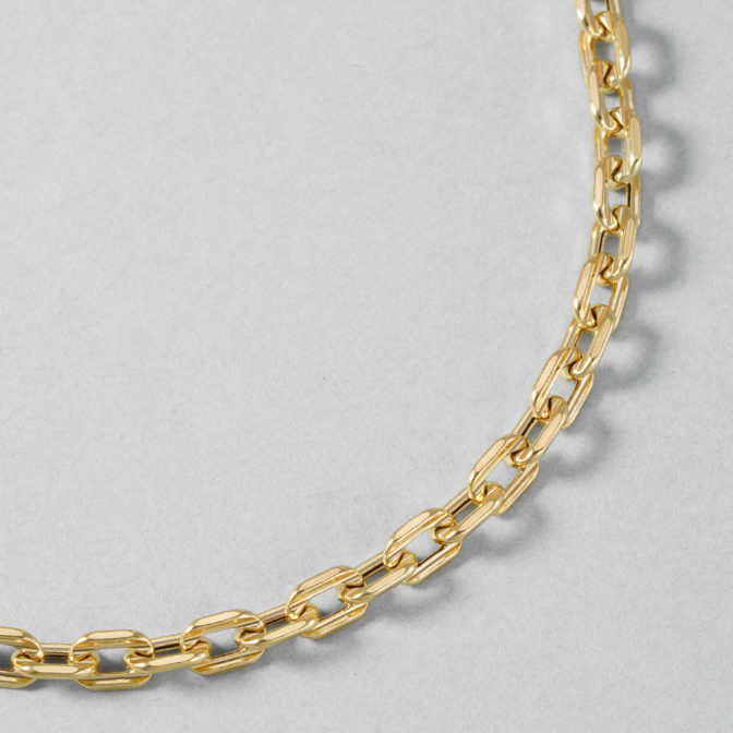 K18 18金 アズキチェーンネックレス ラインカット 4.6mm幅