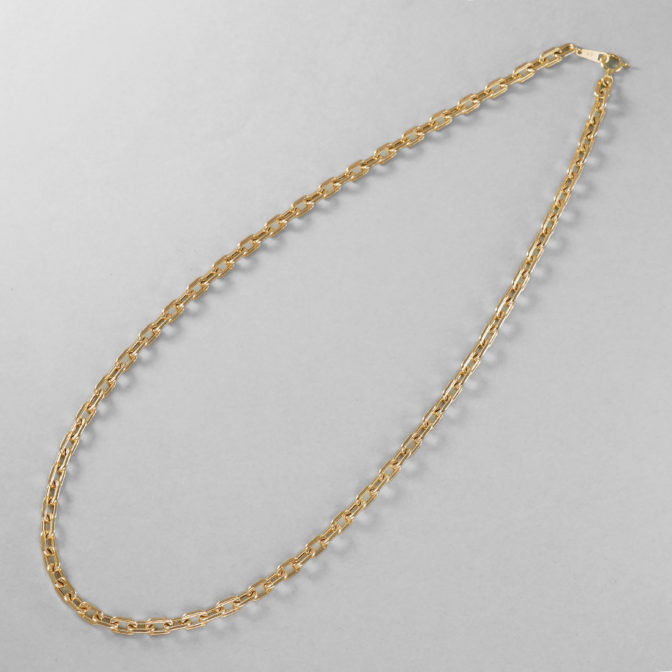 K18 18金 アズキチェーンネックレス ラインカット 4.6mm幅