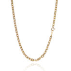 K18 18金 アズキチェーンネックレス ラインカット 4.6mm幅