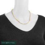 K18 18金 アズキチェーンネックレス ラインカット 4.6mm幅