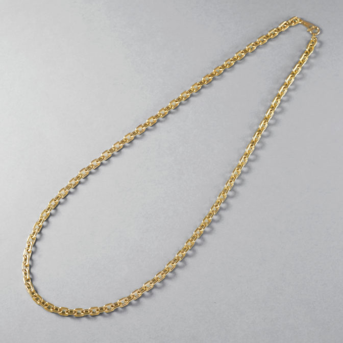 K18 18金 アズキチェーンネックレス ラインカット 4.9mm幅