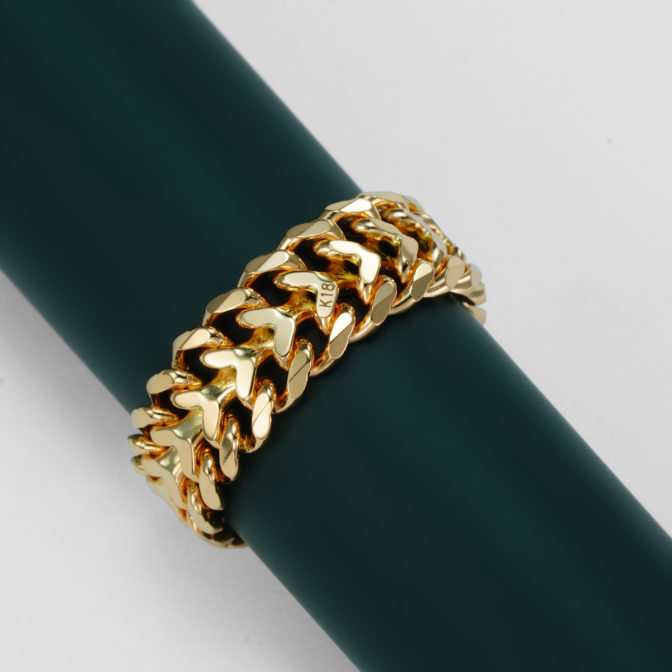 K18 18金 ハートビスマルクリング 6.5mm幅 ソフトタイプ