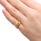 K18 18金 ハートビスマルクリング 6.5mm幅