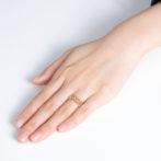 K18 18金 ハートビスマルクリング 6.5mm幅