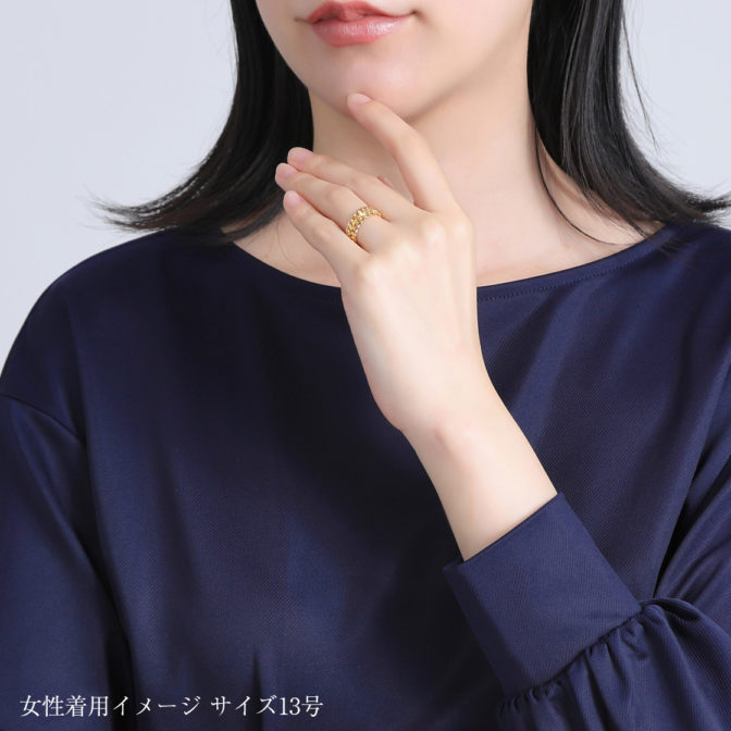 K18 18金 ハートビスマルクリング 6.5mm幅