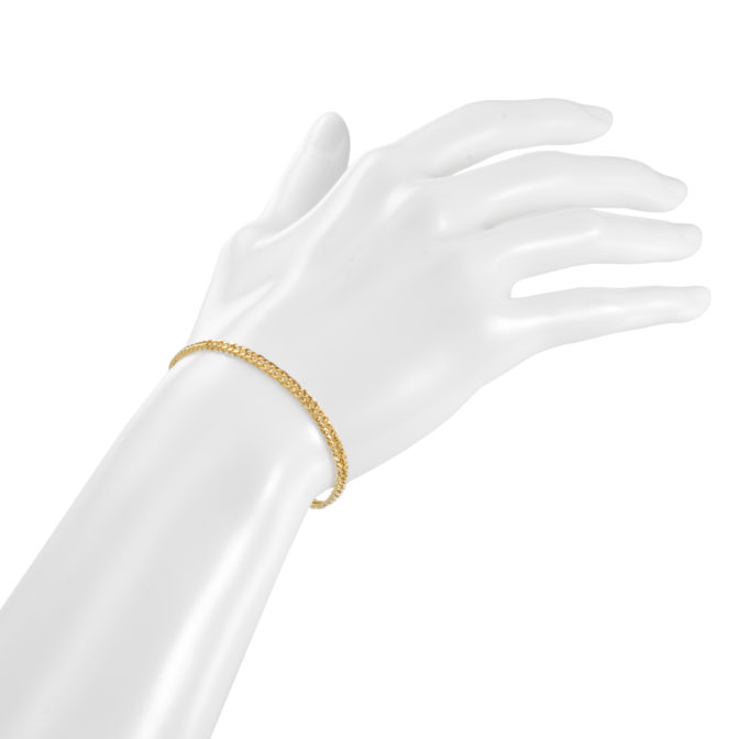 K18 18金 喜平ブレスレット 中空 2面ダブル 2.9mm幅