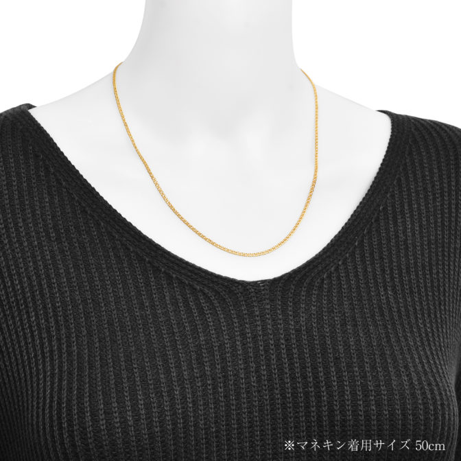 K18 18金 喜平ネックレス 中空 2面ダブル 2.3mm幅