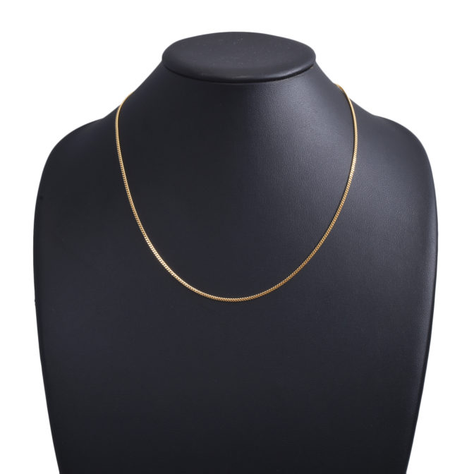 K18 喜平ネックレス 2面シングル 1.6mm幅 45cm フリーアジャスター ハートエンド