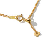 K18 喜平ネックレス 2面シングル 1.6mm幅 50cm フリーアジャスター ハートエンド