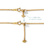 K18 喜平ネックレス 2面シングル 1.6mm幅 45cm フリーアジャスター ハートエンド